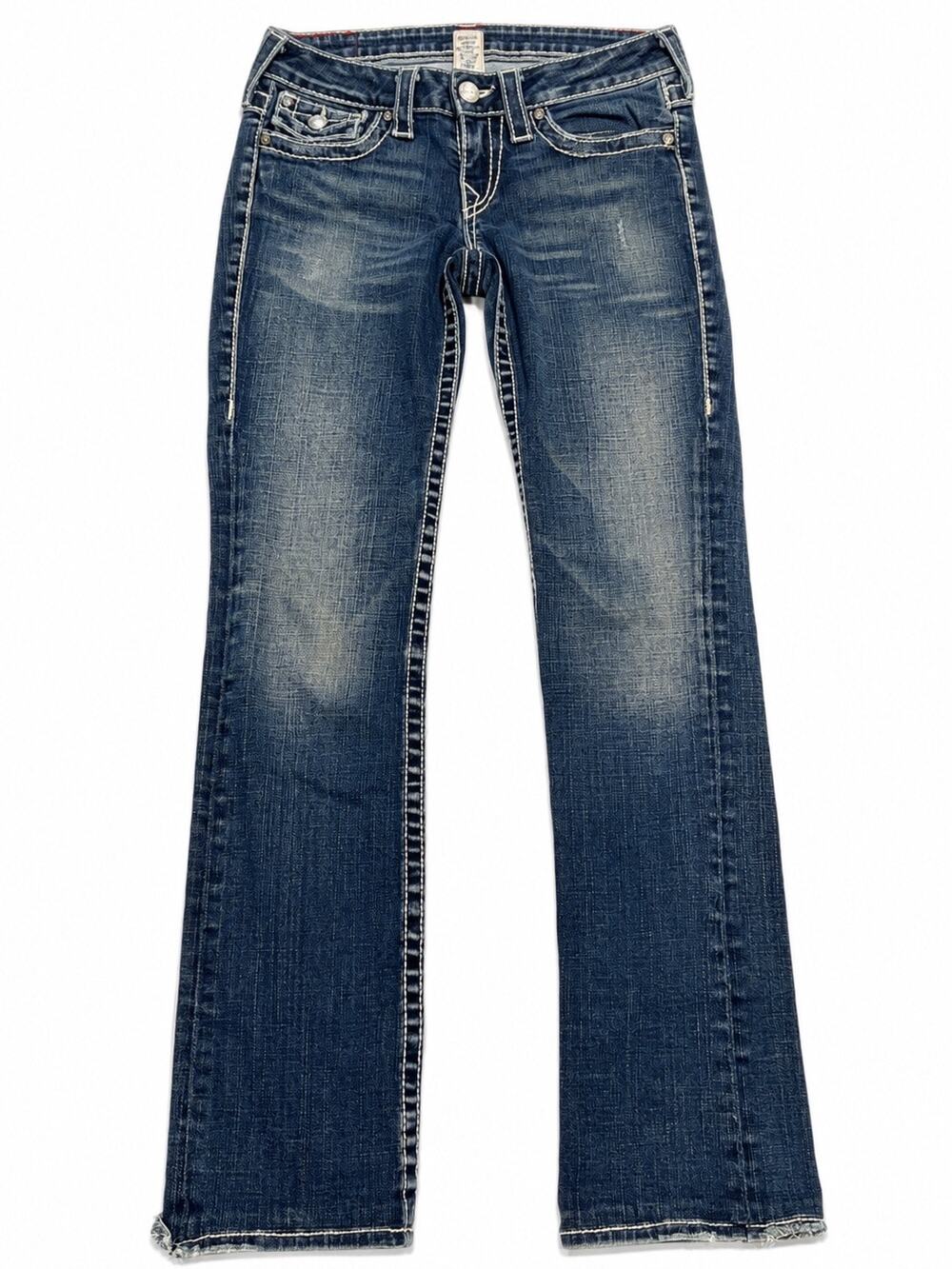 True Religion World Tour Rhinestone Big Stitch Jeans